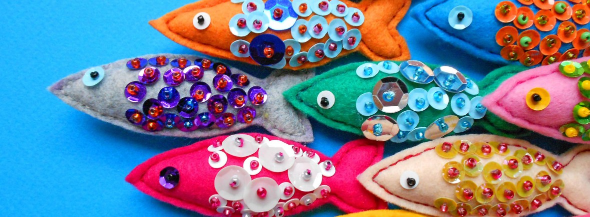 UNDER THE SEA collection, felt fish brooches